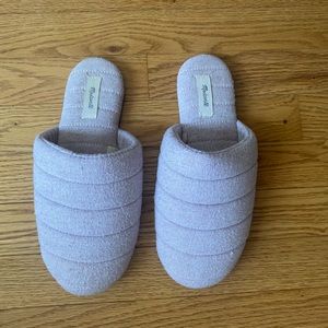 Madewell Quilted Purple Scuff Slippers, size 8